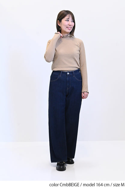 ≪SALE≫Turtleneck Ribbed Cut-and-Sew