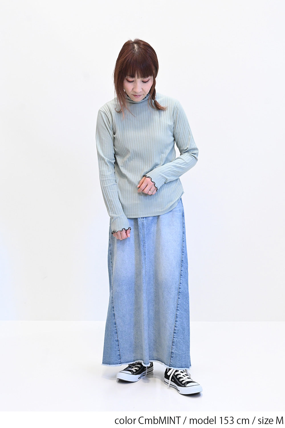 ≪SALE≫Turtleneck Ribbed Cut-and-Sew