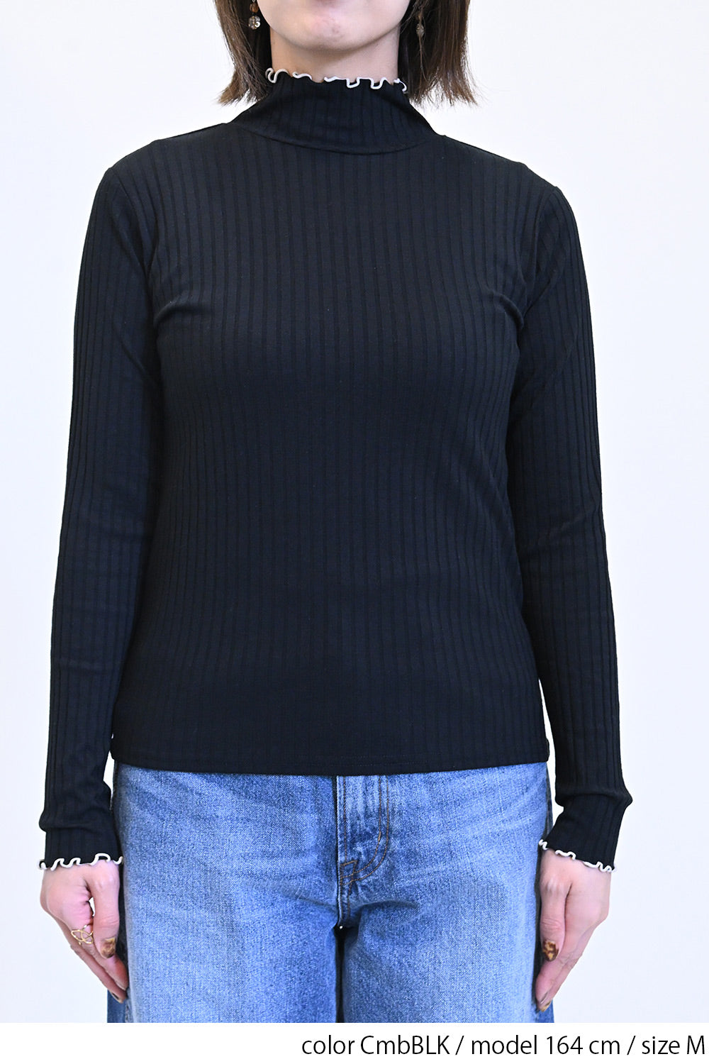 ≪SALE≫Turtleneck Ribbed Cut-and-Sew