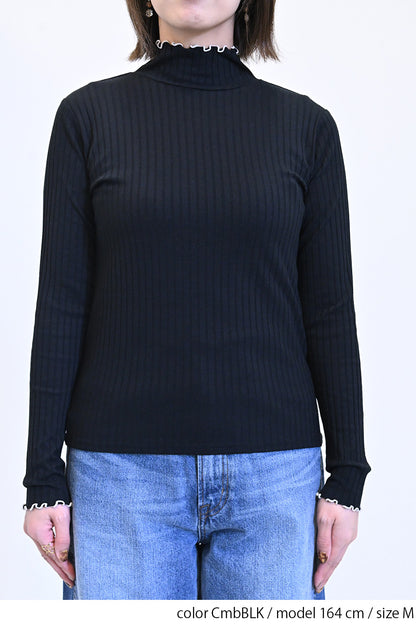 ≪SALE≫Turtleneck Ribbed Cut-and-Sew