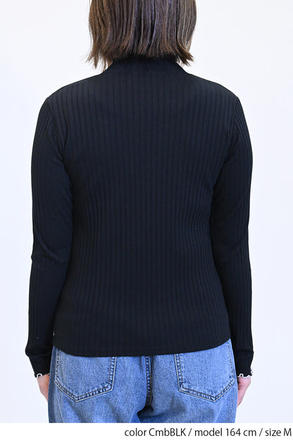 ≪SALE≫Turtleneck Ribbed Cut-and-Sew