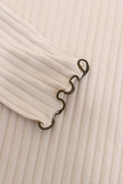 ≪SALE≫Turtleneck Ribbed Cut-and-Sew