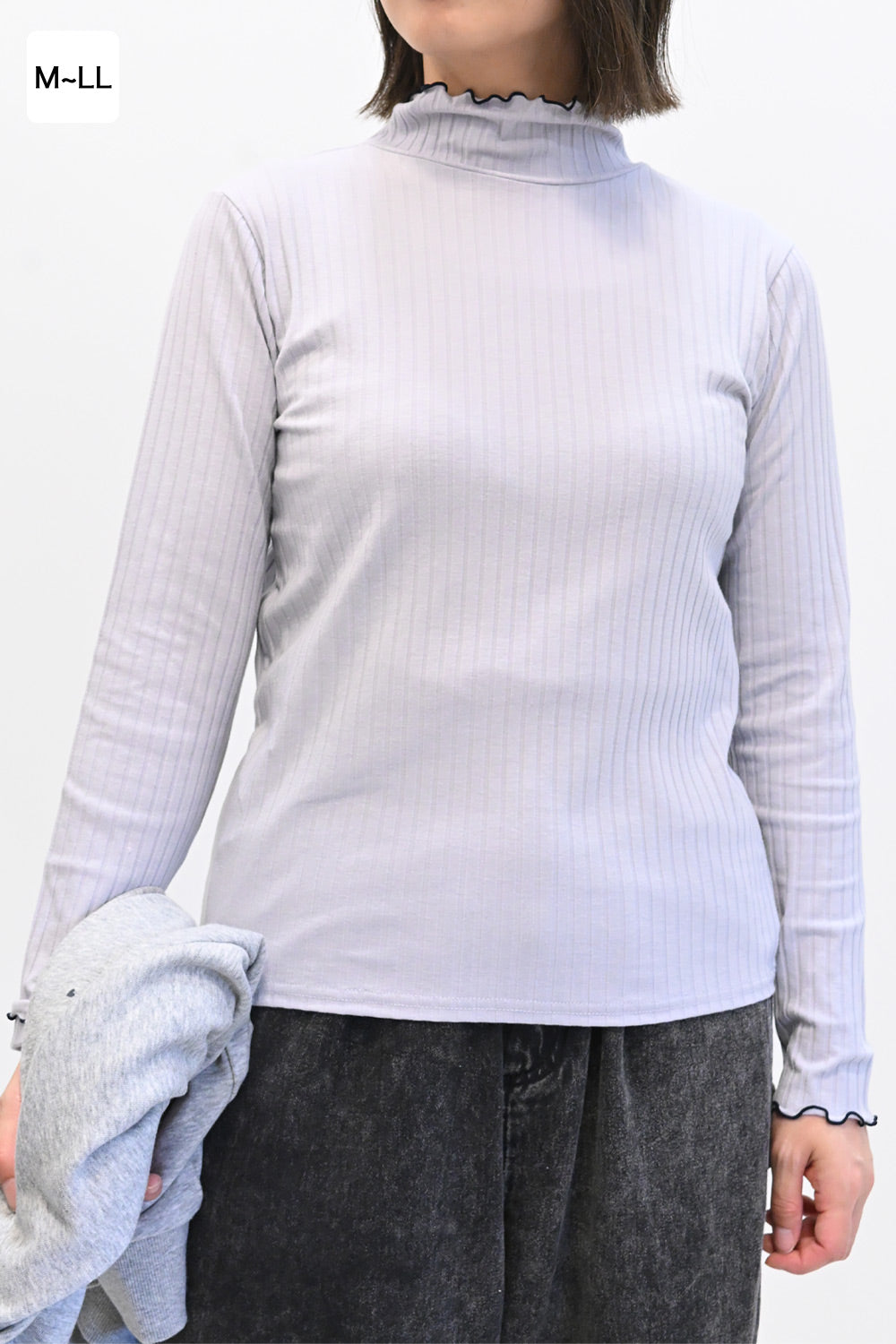 ≪SALE≫Turtleneck Ribbed Cut-and-Sew