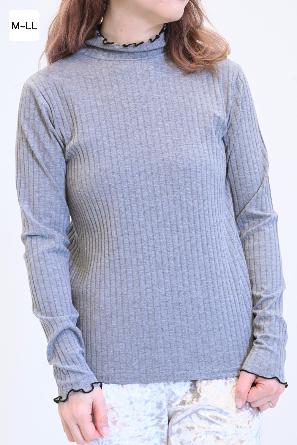 ≪SALE≫Turtleneck Ribbed Cut-and-Sew