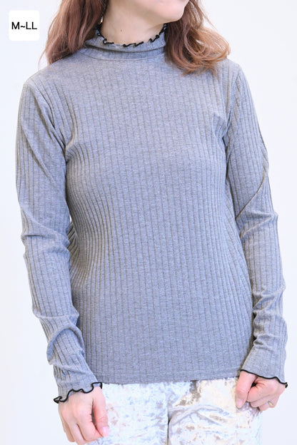 ≪SALE≫Turtleneck Ribbed Cut-and-Sew