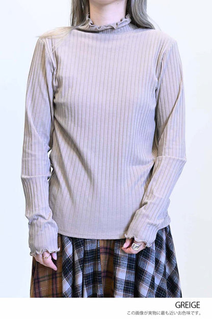 ≪SALE≫Turtleneck Ribbed Cut-and-Sew