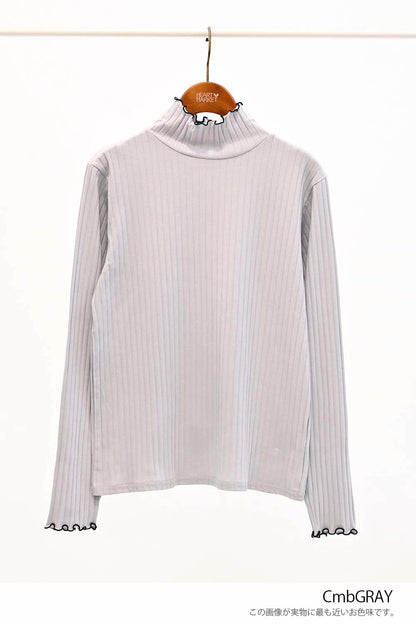 ≪SALE≫Turtleneck Ribbed Cut-and-Sew