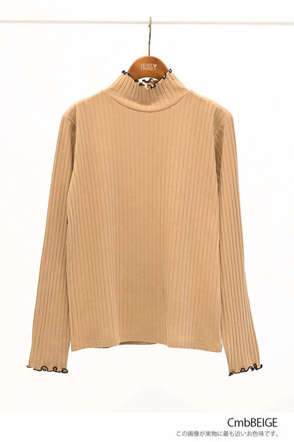 ≪SALE≫Turtleneck Ribbed Cut-and-Sew