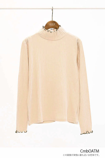 ≪SALE≫Turtleneck Ribbed Cut-and-Sew