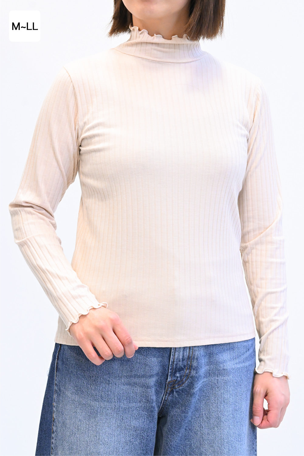 ≪SALE≫Turtleneck Ribbed Cut-and-Sew