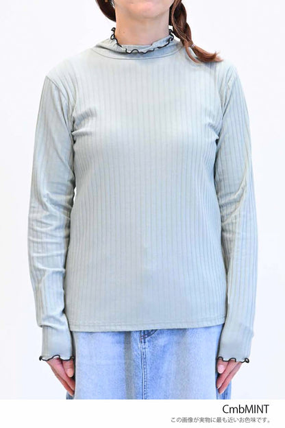 ≪SALE≫Turtleneck Ribbed Cut-and-Sew