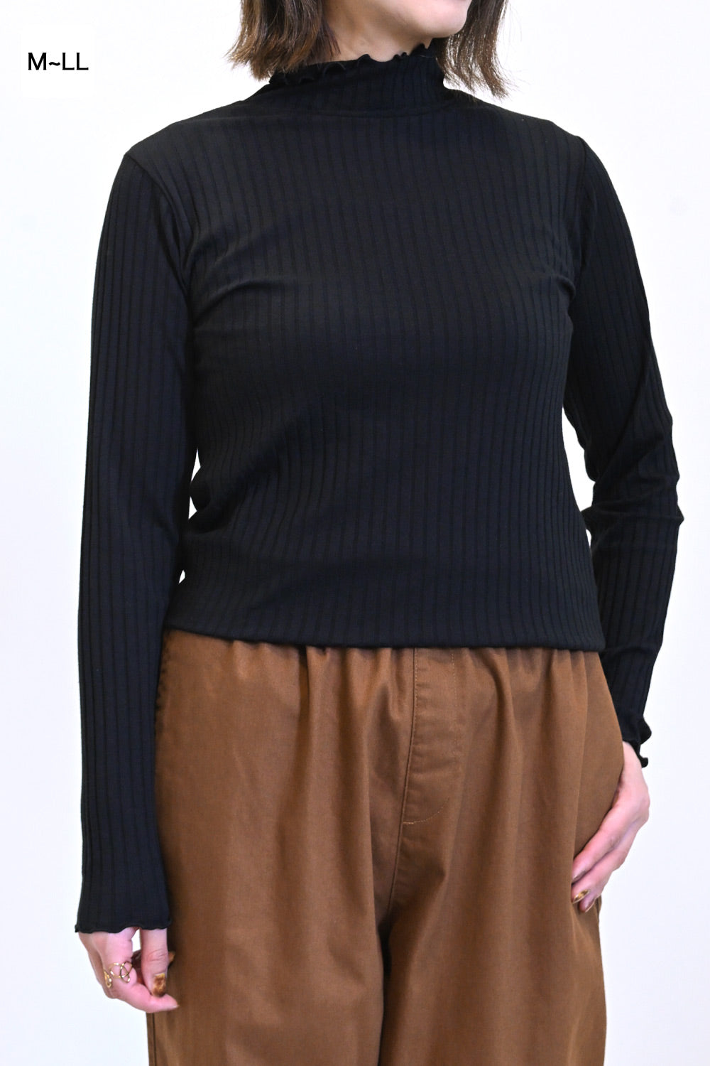 ≪SALE≫Turtleneck Ribbed Cut-and-Sew