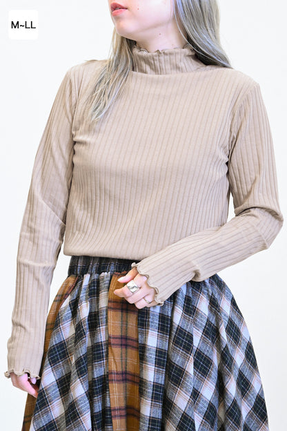 ≪SALE≫Turtleneck Ribbed Cut-and-Sew
