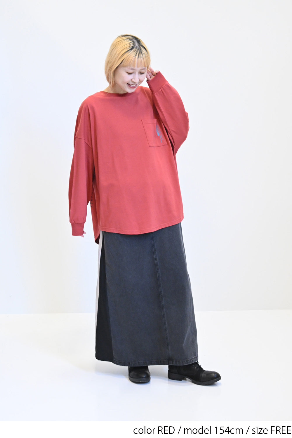 アシメバックプリントチュニック