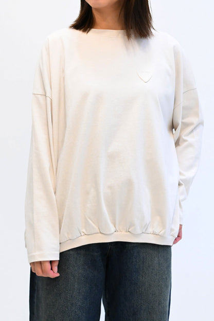 ≪SALE≫ Gathered Hem Long Sleeve Heart Pocket Pullover