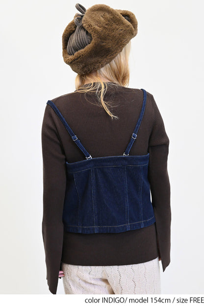 2way denim vest