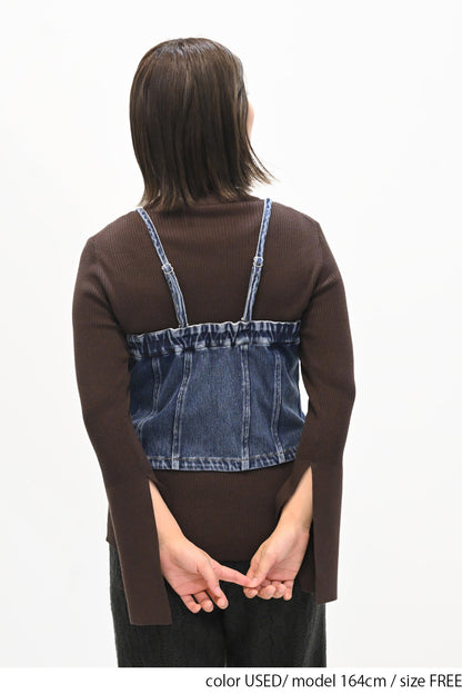 2way denim vest