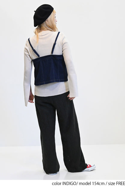 2way denim vest