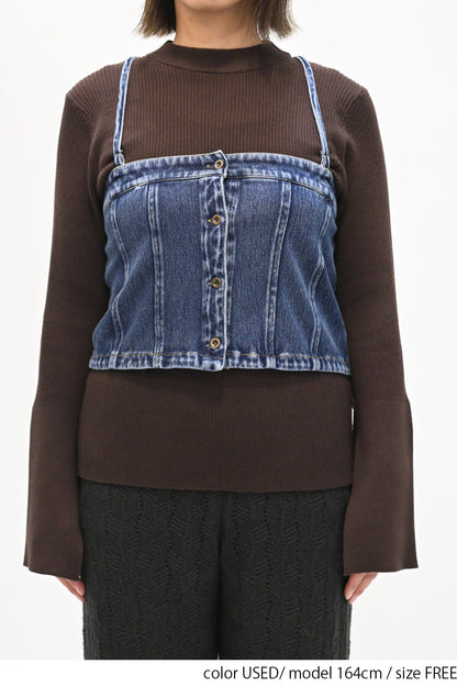 2way denim vest