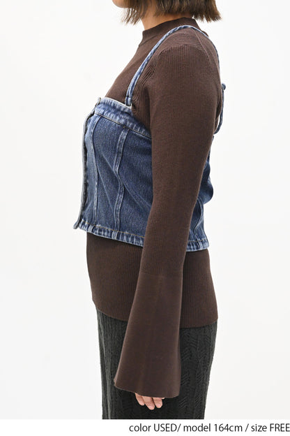 2way denim vest