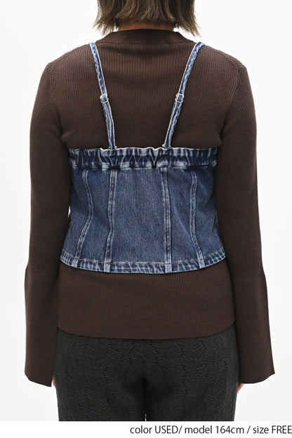 2way denim vest