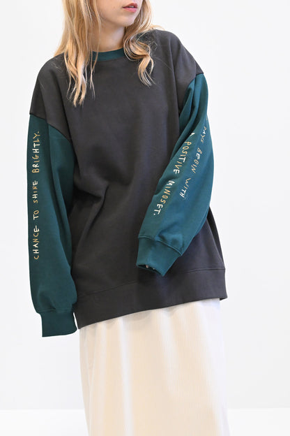 ≪SALE≫Vertical Logo Sleeve Embroidery Pullover