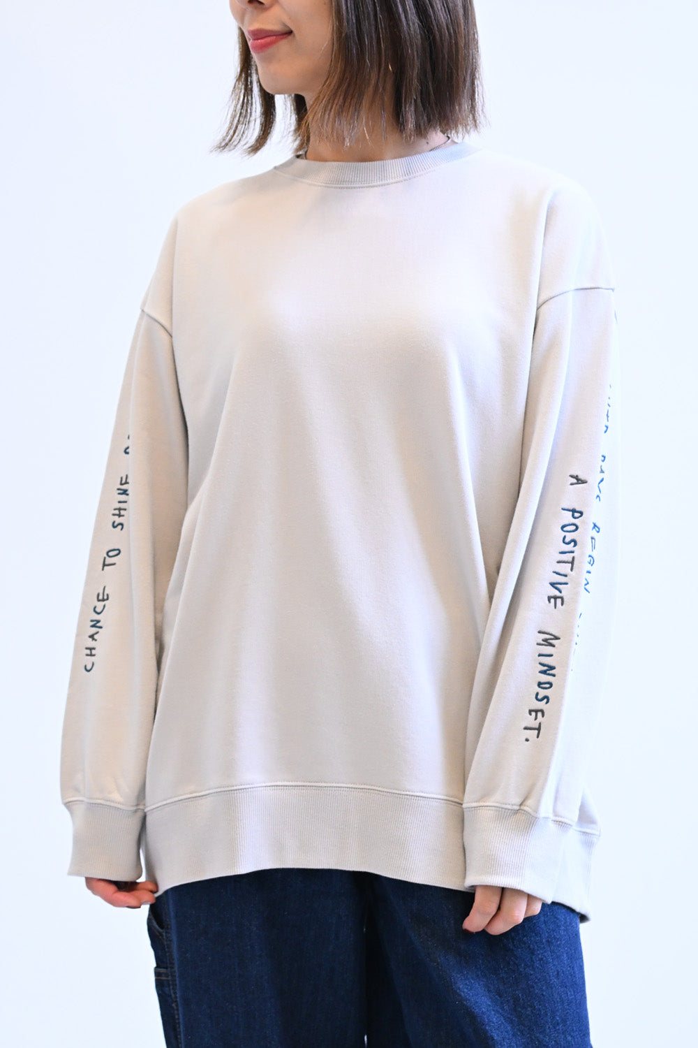≪SALE≫Vertical Logo Sleeve Embroidery Pullover