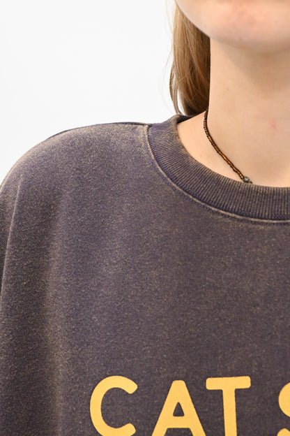 ネコ刺繍プリントトレーナー
