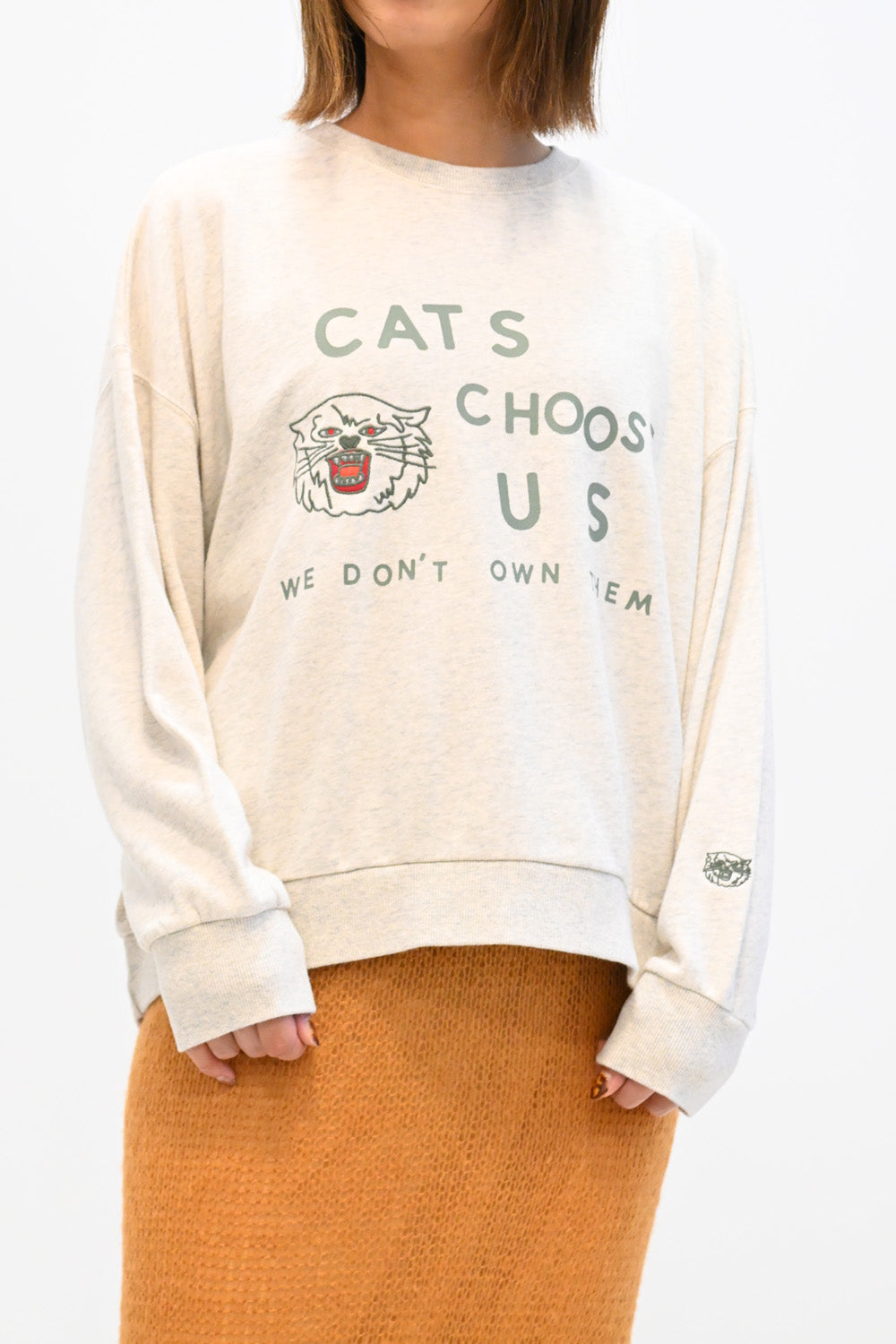 ≪SALE≫ネコ刺繍プリントトレーナー – HEART MARKET