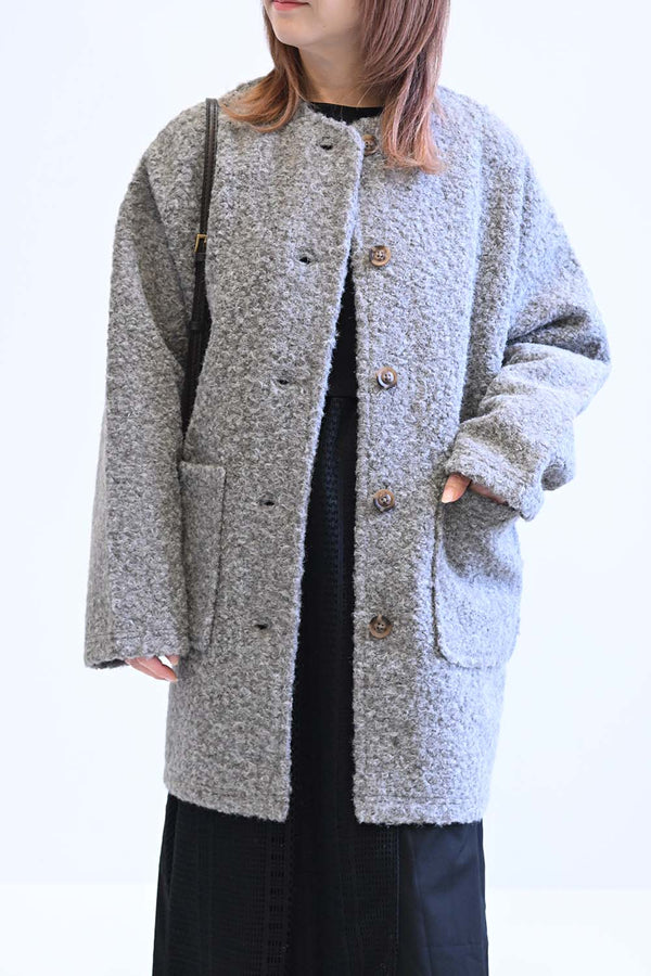 ≪SALE≫Wool-Like Crew Neck Coat