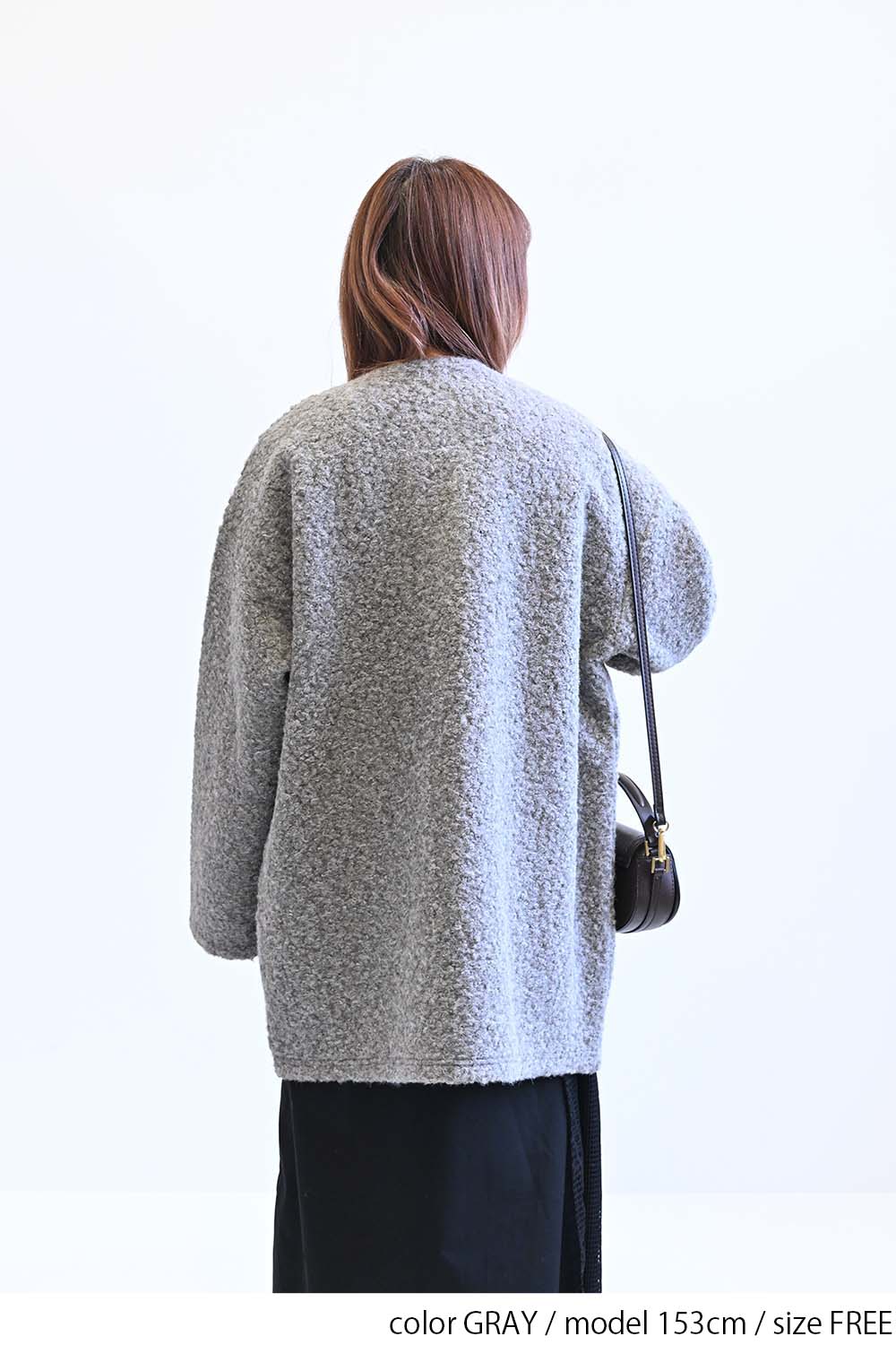 ≪SALE≫Wool-Like Crew Neck Coat