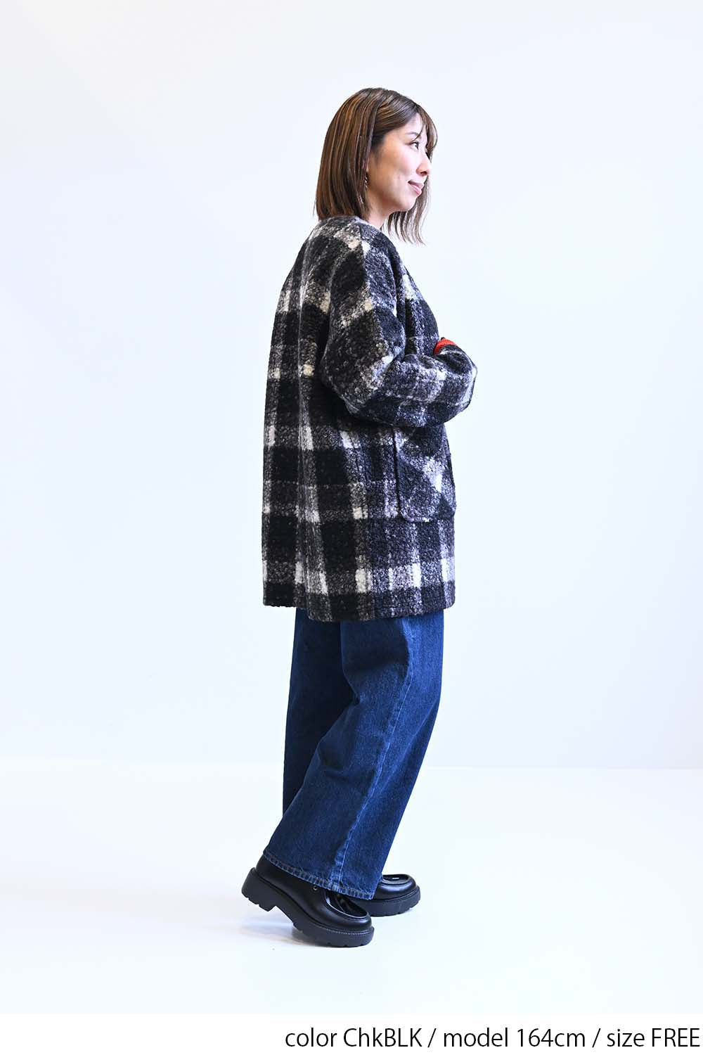 ≪SALE≫Wool-Like Crew Neck Coat