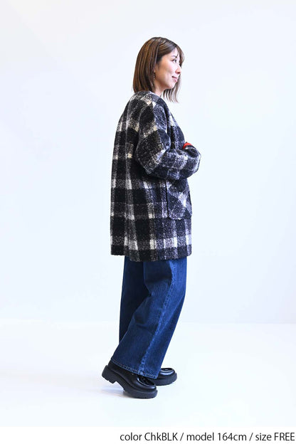≪SALE≫Wool-Like Crew Neck Coat