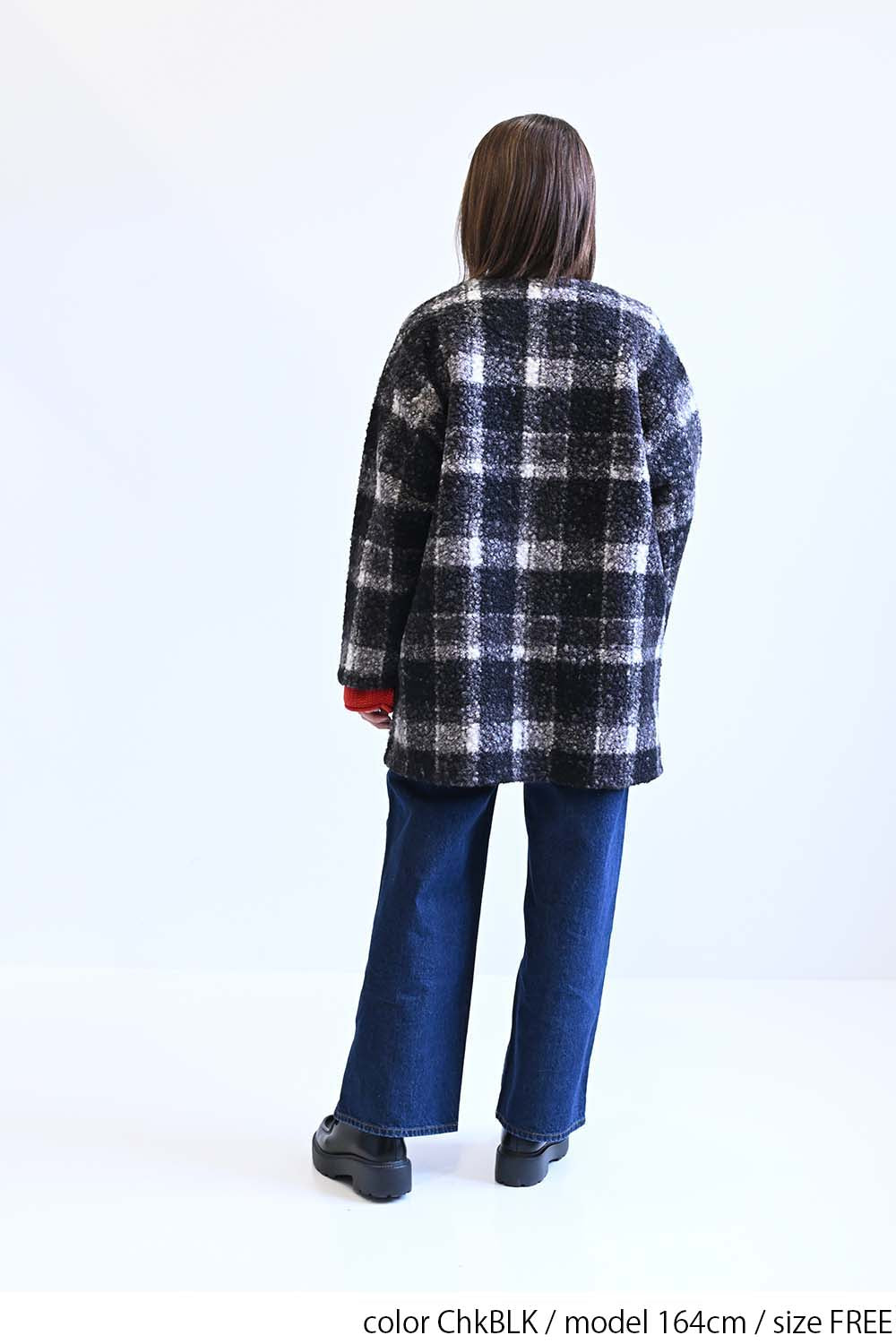 ≪SALE≫Wool-Like Crew Neck Coat