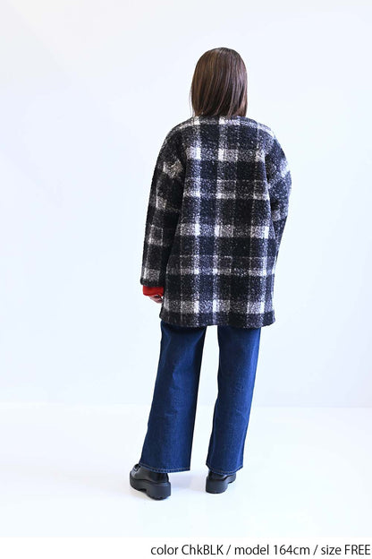 ≪SALE≫Wool-Like Crew Neck Coat
