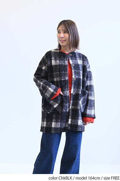 ≪SALE≫Wool-Like Crew Neck Coat