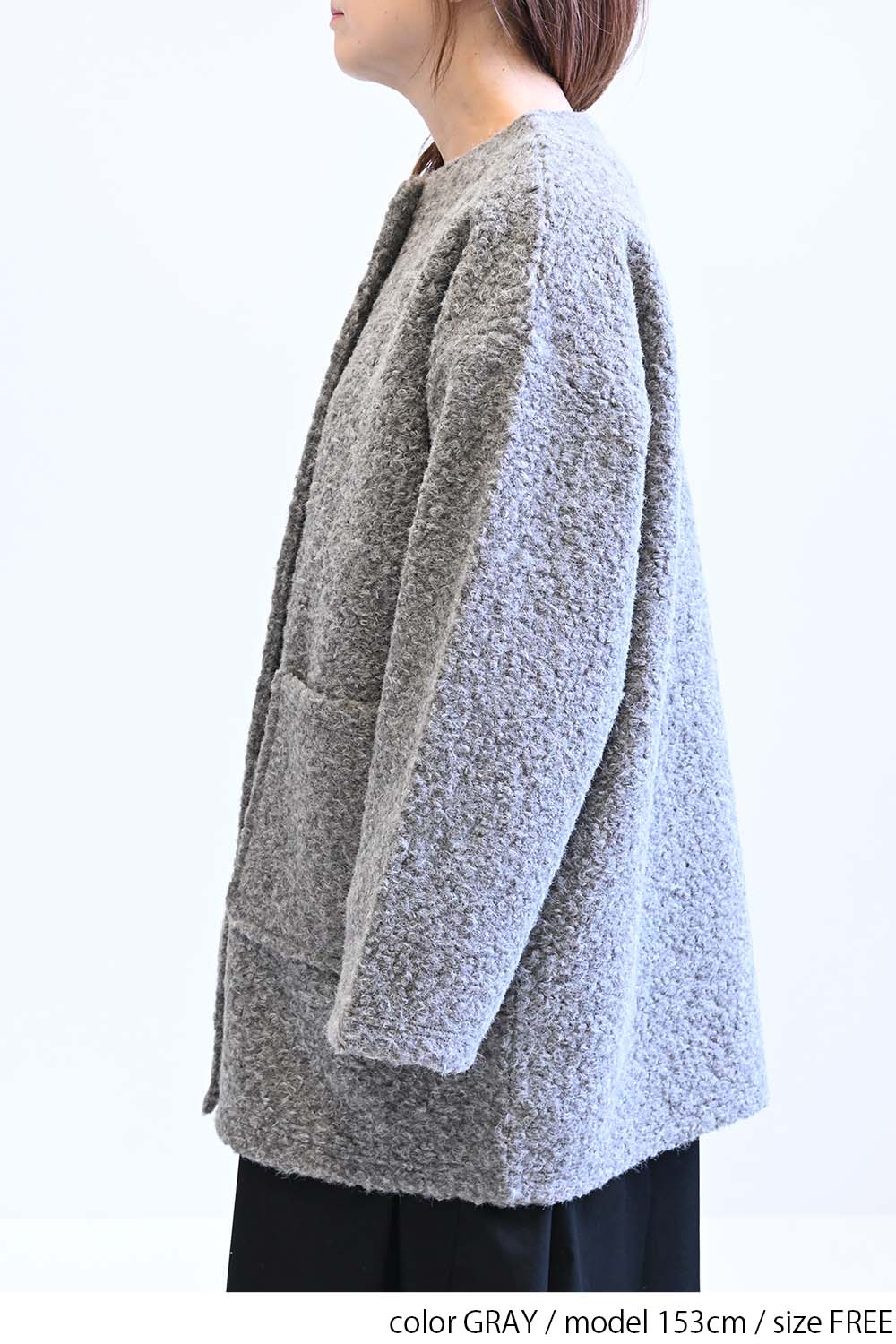 ≪SALE≫Wool-Like Crew Neck Coat