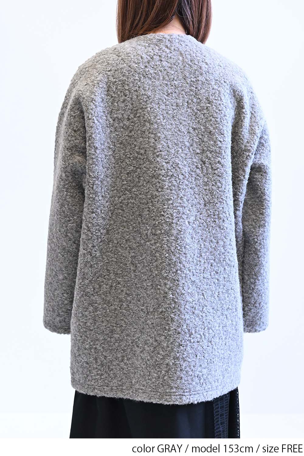 ≪SALE≫Wool-Like Crew Neck Coat