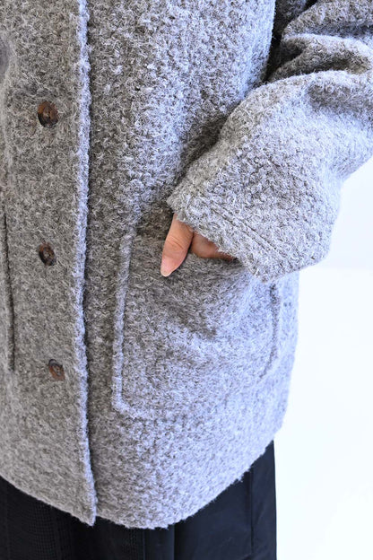≪SALE≫Wool-Like Crew Neck Coat
