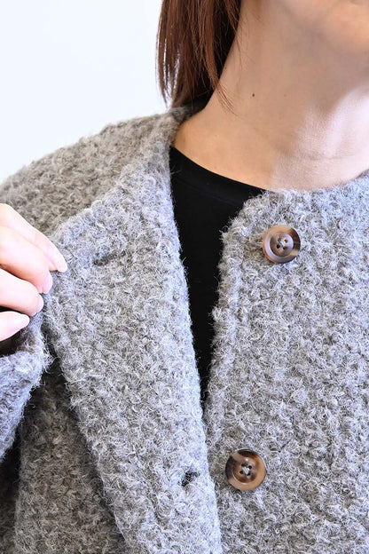 ≪SALE≫Wool-Like Crew Neck Coat