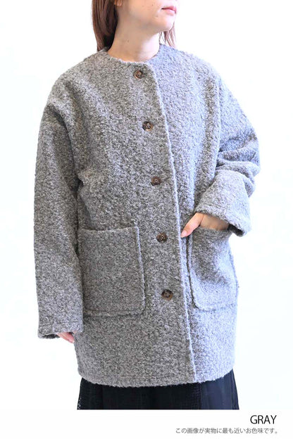 ≪SALE≫Wool-Like Crew Neck Coat