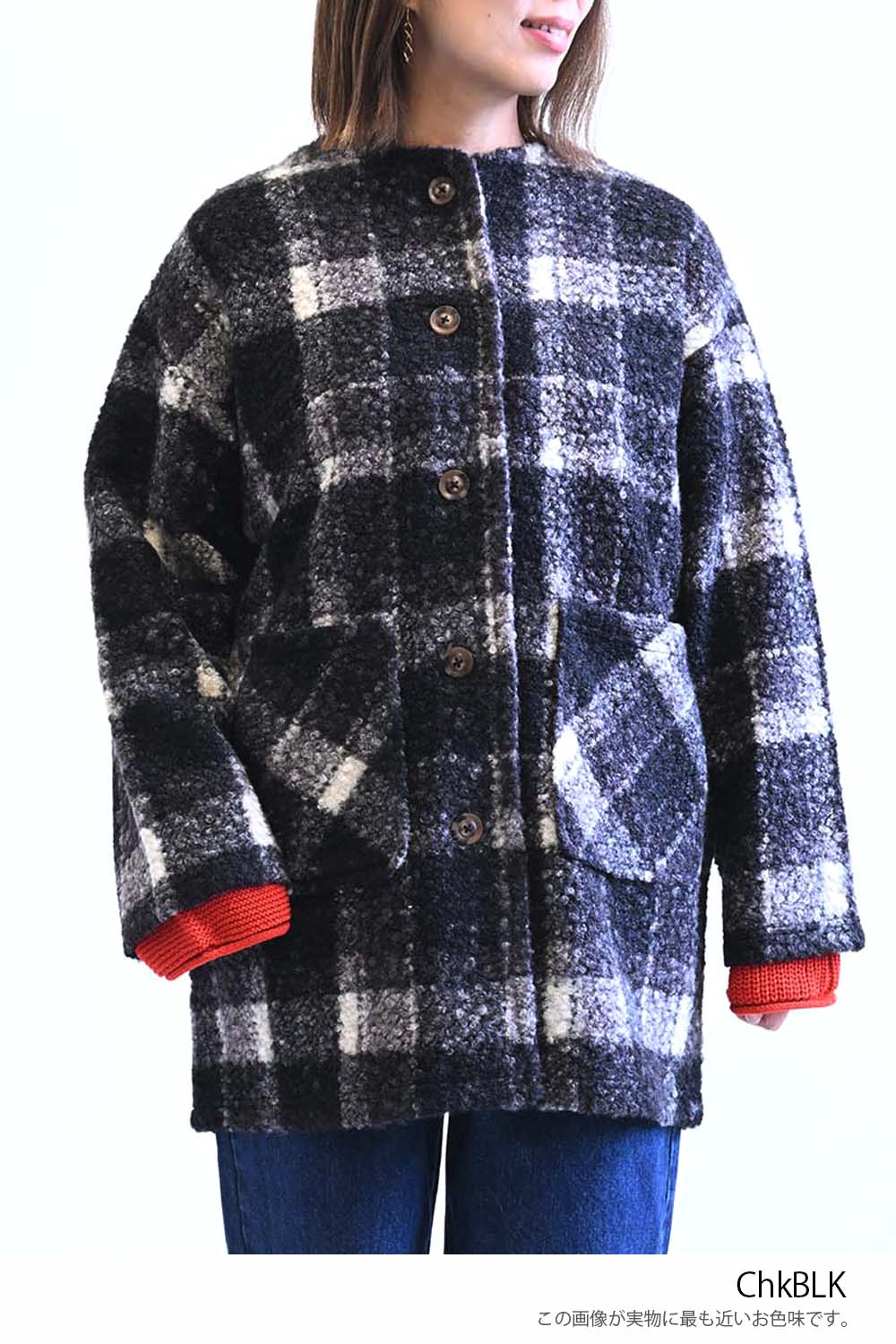 ≪SALE≫Wool-Like Crew Neck Coat