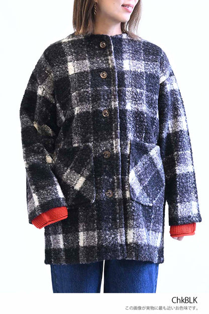 ≪SALE≫Wool-Like Crew Neck Coat