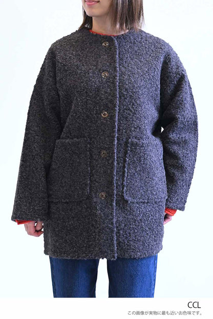 ≪SALE≫Wool-Like Crew Neck Coat