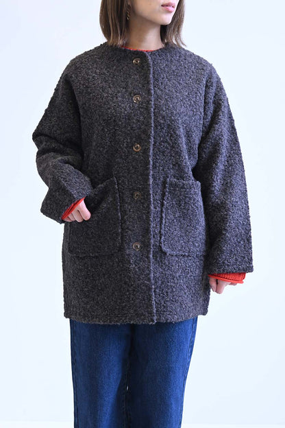 ≪SALE≫Wool-Like Crew Neck Coat