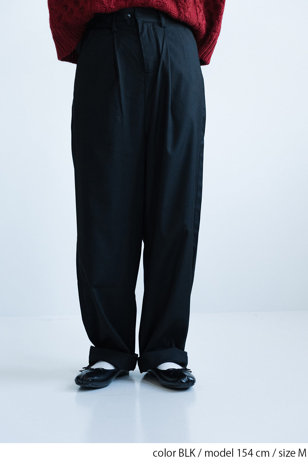 ≪SALE≫ハイウエストにもなる2WAYタックパンツ