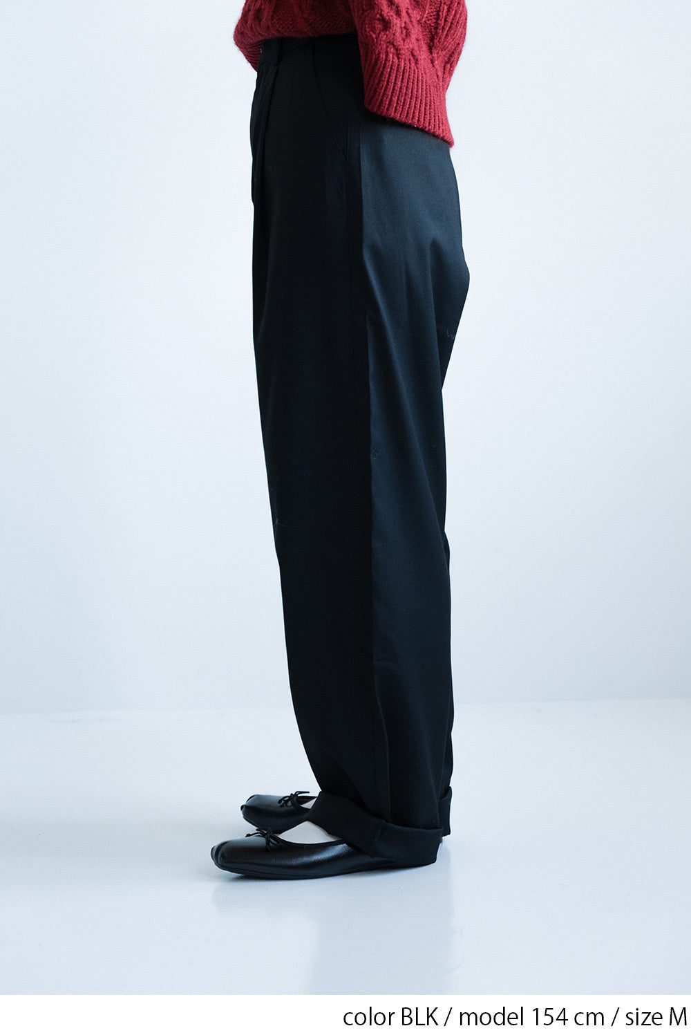 ≪SALE≫ハイウエストにもなる2WAYタックパンツ