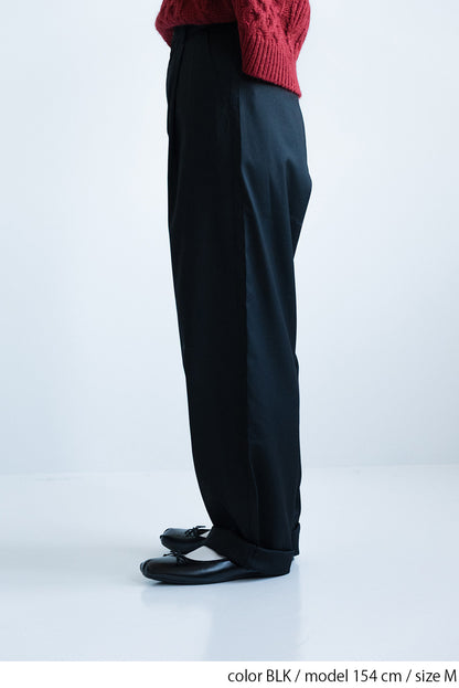≪SALE≫ハイウエストにもなる2WAYタックパンツ