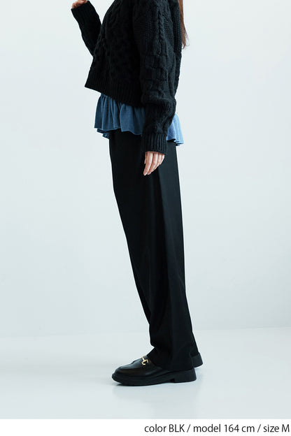 ≪SALE≫ハイウエストにもなる2WAYタックパンツ