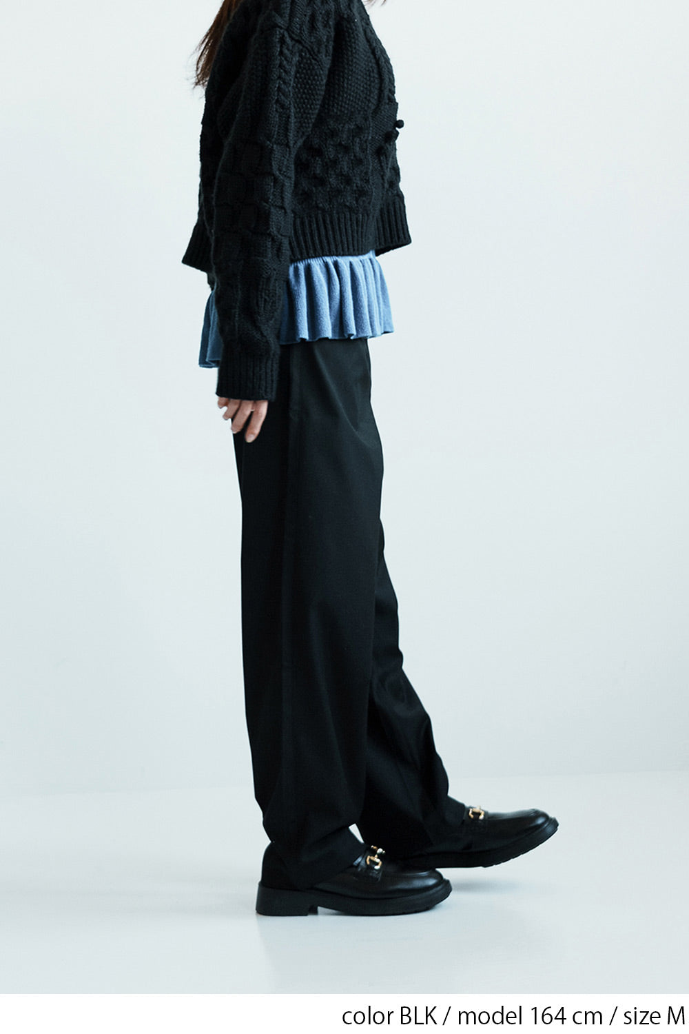 ≪SALE≫ハイウエストにもなる2WAYタックパンツ